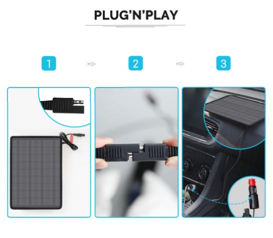 10W SOLAR BATTERY TRICKLE CHARGER MAINTAINER