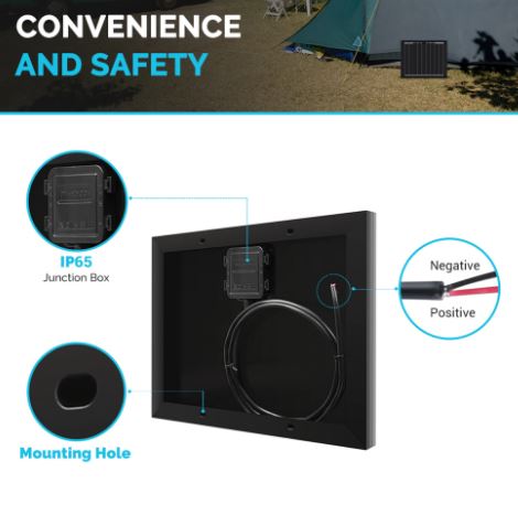 10 WATT 12 VOLT MONOCRYSTALLINE SOLAR PANEL