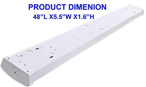 Linkable LED Wraparound Flushmount Light 4ft,LED Shop Light for Garage 4000 Lumens 5000K, ETL and Energy Star Certified,LED Linear Indoor Lights, LED Ceiling Light, 50K1PK
