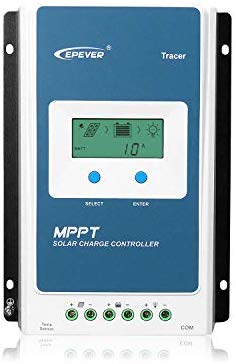 EPEVER 40A MPPT Solar Charge Controller 12V/24V Auto Work, 520W/1040W Solar Panel Charge Controller with LCD Display Negative Grounded for Lead-Acid AGM Lithium Battery(Tracer4210AN)