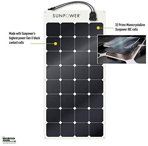 SunPower 100 Watt Flexible Monocrystalline High Efficiency Solar Panel