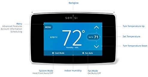 Emerson Sensi Touch Wi-Fi Smart Thermostat with Touchscreen Color Display, Works with Alexa, Energy Star Certified, C-wire Required, ST75