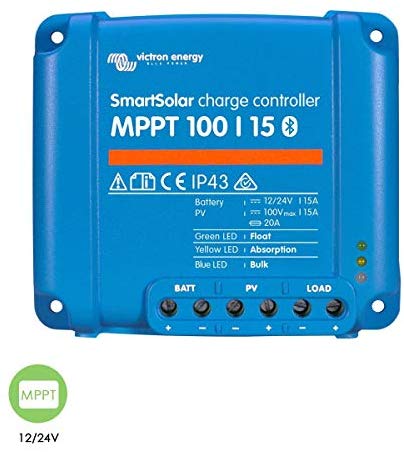 Victron SmartSolar Charge Controller with Built-In Bluetooth – MPPT 75/15 – 75 Volts, 15 Amps