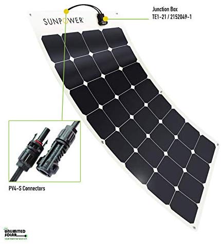 SunPower 100 Watt Flexible Monocrystalline High Efficiency Solar Panel