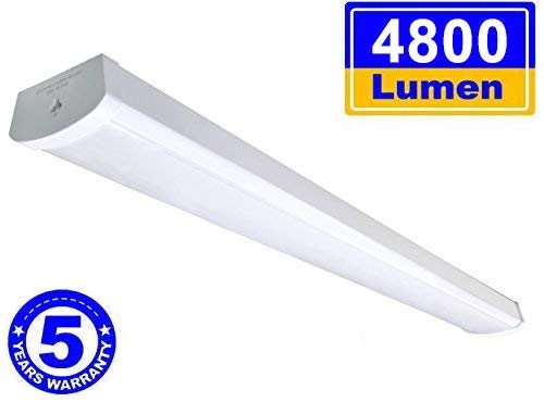 Linkable LED Wraparound Flushmount Light 4ft,LED Shop Light for Garage 4000 Lumens 5000K, ETL and Energy Star Certified,LED Linear Indoor Lights, LED Ceiling Light, 50K1PK