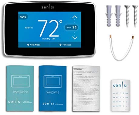 Emerson Sensi Touch Wi-Fi Smart Thermostat with Touchscreen Color Display, Works with Alexa, Energy Star Certified, C-wire Required, ST75