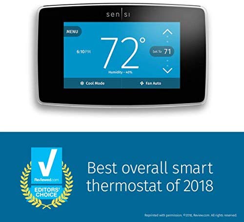 Emerson Sensi Touch Wi-Fi Smart Thermostat with Touchscreen Color Display, Works with Alexa, Energy Star Certified, C-wire Required, ST75