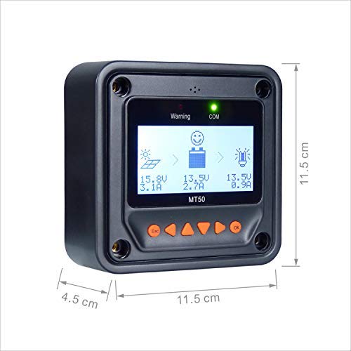 EPEVER 40A MPPT Solar Charge Controller 12V/24V Auto Work, 520W/1040W Solar Panel Charge Controller with LCD Display Negative Grounded for Lead-Acid AGM Lithium Battery(Tracer4210AN)