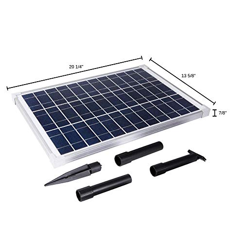 Solariver Solar Water Pump Kit - 360+GPH - Submersible Pump and 20 Watt Solar Panel for Sun Powered Fountain, Waterfall, Pond Aeration, Aquarium, Aquaculture (NO Battery Backup)
