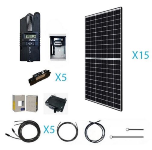 4.8 KW, 48 VOLT MONOCRYSTALLINE SOLAR KIT with  100AH SMART LFP BATTERY and UNIRAC 315168M Rail 14&