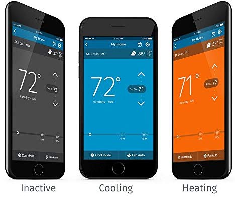Emerson Sensi Touch Wi-Fi Smart Thermostat with Touchscreen Color Display, Works with Alexa, Energy Star Certified, C-wire Required, ST75