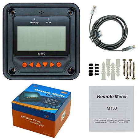 EPEVER 40A MPPT Solar Charge Controller 12V/24V Auto Work, 520W/1040W Solar Panel Charge Controller with LCD Display Negative Grounded for Lead-Acid AGM Lithium Battery(Tracer4210AN)