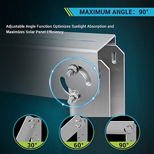 RENOGY Adjustable Solar Panel Tilt Mount Brackets support up to 150 Watt Solar Panel for Roof, RV, Boat and Any Flat Surface, for on-grid/off-grid systems (Mount Only)