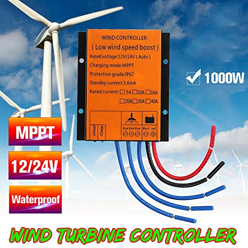 Semoic Wind Turbines Generator Charge Controller 1000W 12/24V Auto MPPT Waterproof Controller