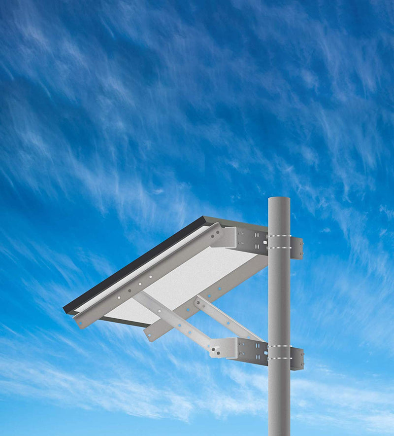 Newpowa Universal Solar Panel Heavy Duty Double Arm Pole Wall Mount for 50-100W Single Module at an tilt Angle from 0-90°