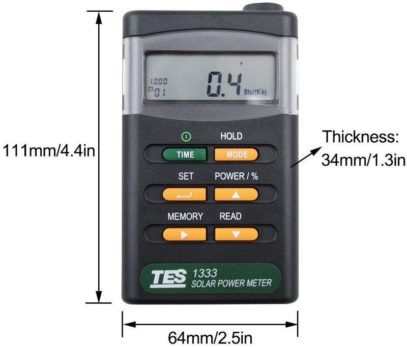 Signstek Handheld Portable Solar Power Irradiance Meter-Solar Power Radiation Meter-Sun Irradiance Tester