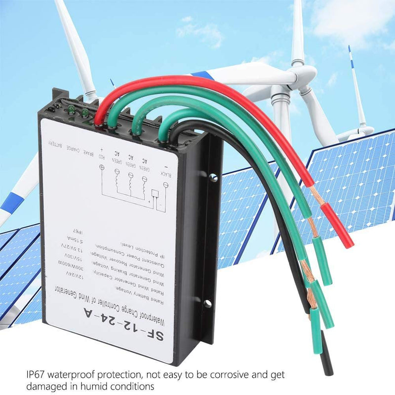Wind Charge Controller 12V/24V 300W/600W,Waterproof Wind Turbine Generator Charge Controller Regulator,LED Display auto Wind Power Charge Regulator SF-12-24-A