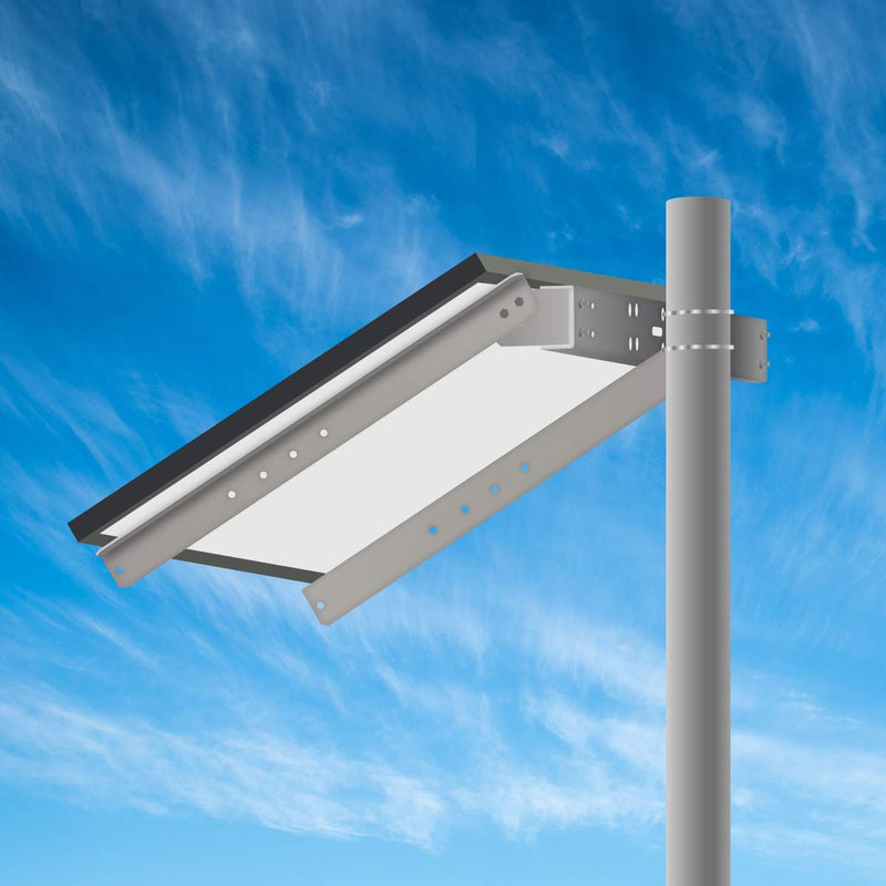 Newpowa Universal Solar Panel Heavy Duty Double Arm Pole Wall Mount for 50-100W Single Module at an tilt Angle from 0-90°