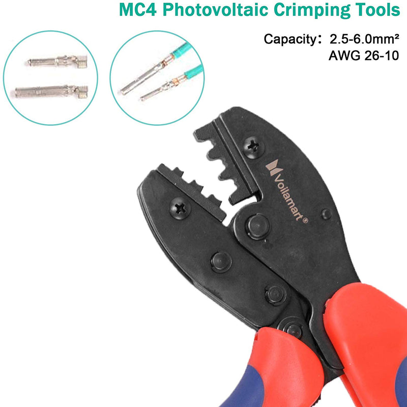 Voilamart MC4 Crimping Tool PV Solar Panel Crimper for 2.5mm² 4mm² 6mm², Wire Terminal Crimping Connectors Cable Pliers
