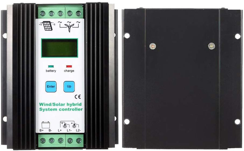 Docooler LCD Economic PWM Wind Solar Hybrid System Controller 12v/24v Automatic Identification Battery Controller (600w Wind + 400w Solar)