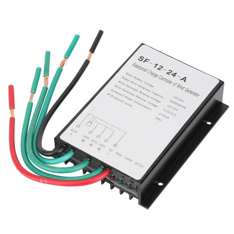 Wind Charge Controller 12V/24V 300W/600W,Waterproof Wind Turbine Generator Charge Controller Regulator,LED Display auto Wind Power Charge Regulator SF-12-24-A