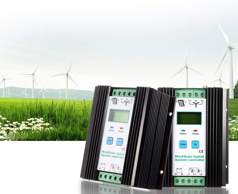 Docooler LCD Economic PWM Wind Solar Hybrid System Controller 12v/24v Automatic Identification Battery Controller (600w Wind + 400w Solar)