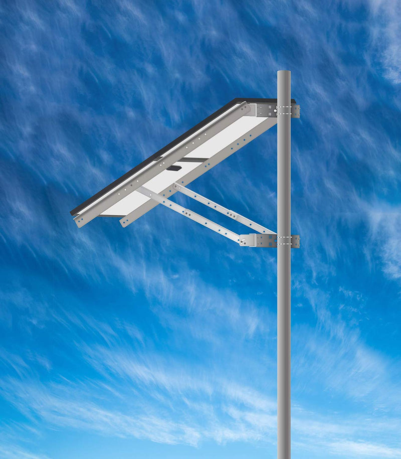 Newpowa Universal Solar Panel Heavy Duty Double Arm Pole Wall Mount for 50-100W Single Module at an tilt Angle from 0-90°