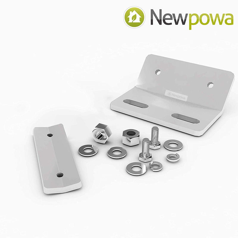 Newpowa Universal Solar Panel Heavy Duty Double Arm Pole Wall Mount for 50-100W Single Module at an tilt Angle from 0-90°