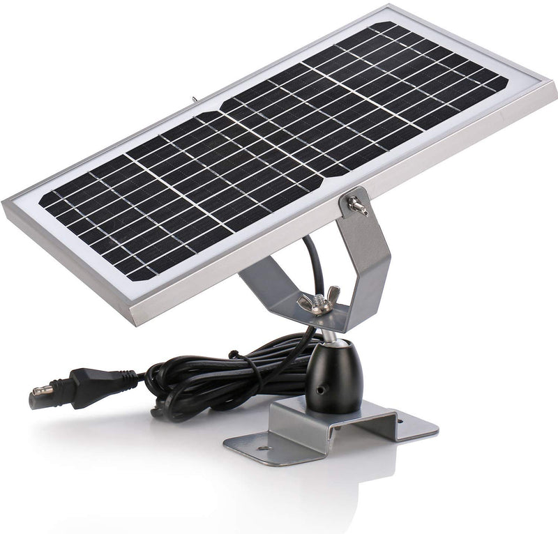 SUNER POWER 12V Waterproof Solar Battery Trickle Charger & Maintainer - 10 Watts Solar Panel Built-in Intelligent MPPT Solar Charge Controller + Adjustable Mount Bracket + SAE Connection Cable Kits
