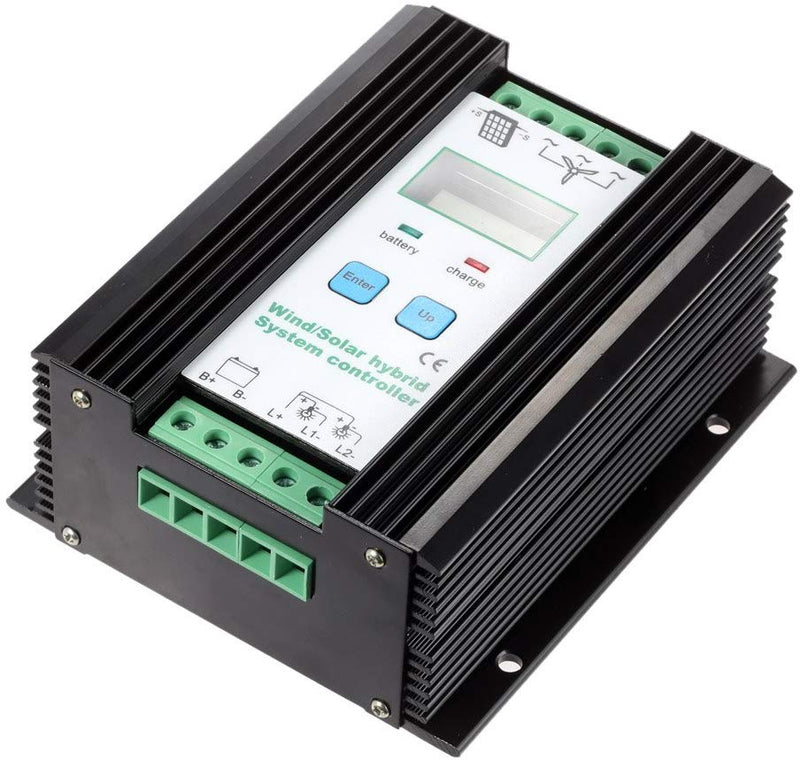 Docooler LCD Economic PWM Wind Solar Hybrid System Controller 12v/24v Automatic Identification Battery Controller (600w Wind + 400w Solar)