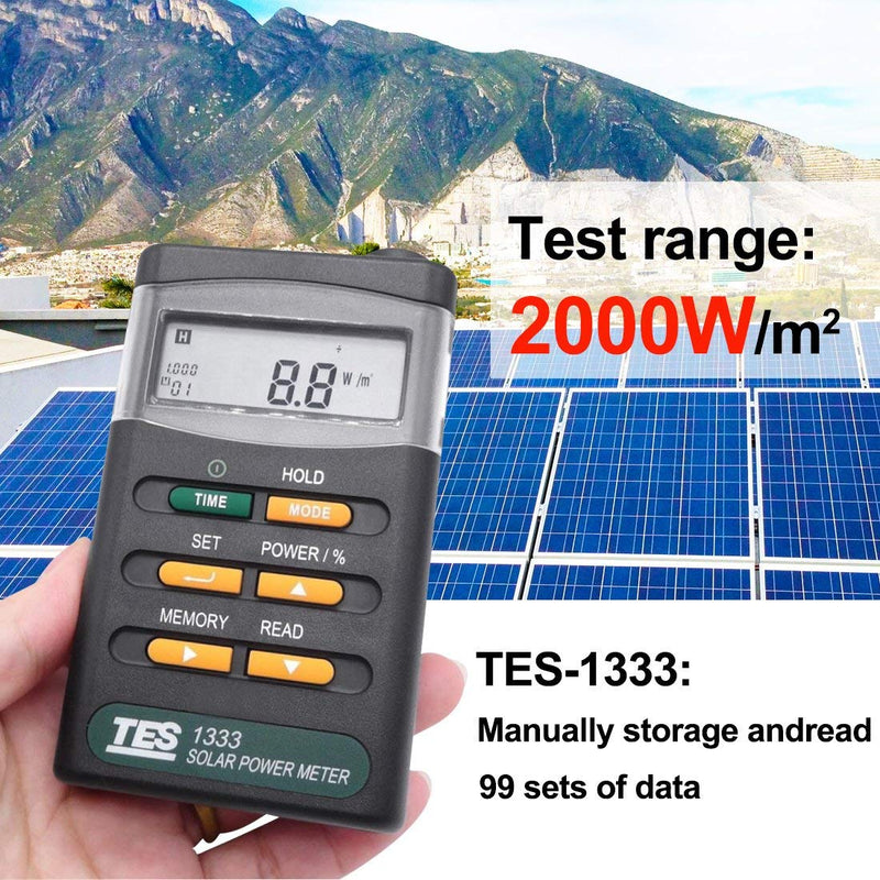 Signstek Handheld Portable Solar Power Irradiance Meter-Solar Power Radiation Meter-Sun Irradiance Tester