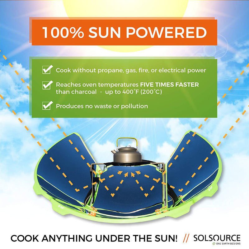 SolSource Sport Solar Cooker | Camp Stove | Grill/Oven for Outdoor Cooking and Grilling | One Earth Desings