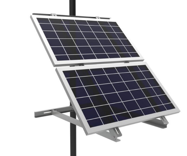Adjustable Solar Side Pole Mount Bracket – Fits 2 Panels