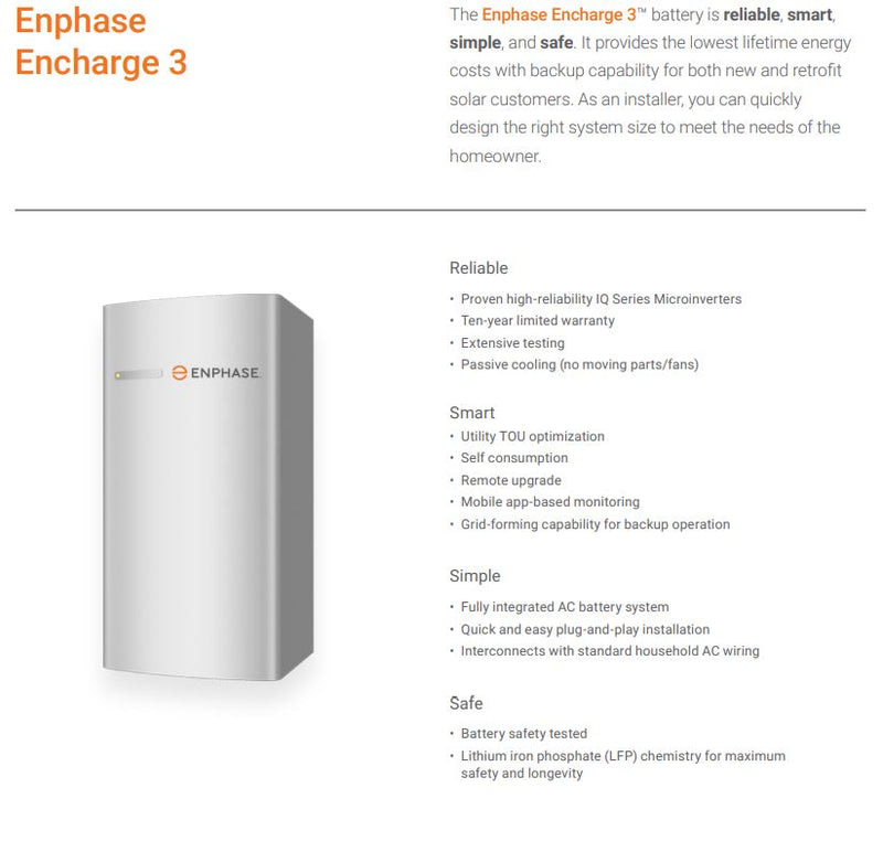 ENPHASE ENCHARGE 3.36KWH LFP AC BATTERY