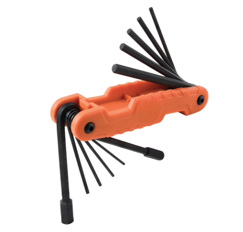 Folding Hex Key Set, 11 Fractional Inch-Sized Keys