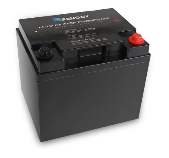 Renogy Lithium Iron Phosphate Battery 12 Volt 50 AH - 15 pound weight