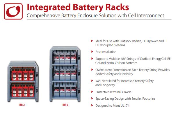 Outback Power IBR-2-48-175 Integrated Battery Rack System     - // .......... // PRICE & INVENTORY NEED TO BE CONFIRMED BEFORE ANY TRANSACTION ..... (see product description for additional info)
