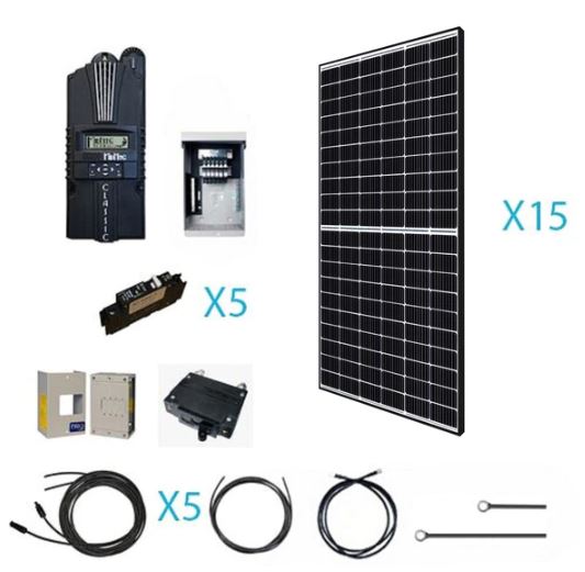 4.5 KW, 48 VOLT MONOCRYSTALLINE SOLAR KIT (with 100AH battery) - Ideal for small-scale Off-Grid Cabins or Marine applications