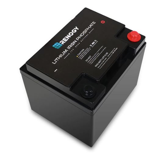 Renogy Lithium Iron Phosphate Battery 12 Volt 50 AH - 15 pound weight