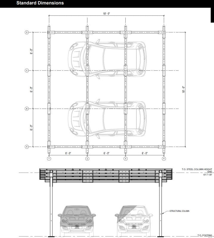 The Blikir Solar Carport / Canopy with a five degree tilt and capacity for 24 panels. With no heavy machinery necessary and with only two people, it can easily and quickly be installed