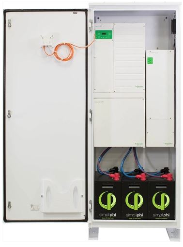 SIMPLIPHI, ACCESS WITH SCHNEIDER XW+ 6848, 120/240VAC, 3 PHI 3.8, LFP BATTERIES (LITHIUM IRON PHOSPHATE)